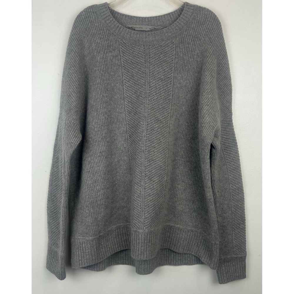 Athleta Habitat Sweater Womens Small Gray Wool Cashmere Capsule Quiet Luxury